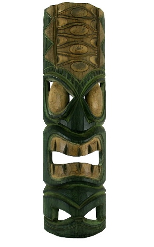 20" Hawaiian Green Tiki Mask